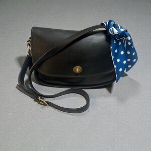 VTG Coach City Bag 9790 Black Leather Brass Turn Lock Bag 90s USA + Hang Tag